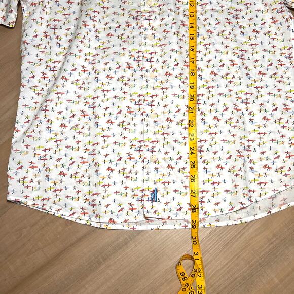 Johnnie-O Hangin' Out Button Down Shirt All Over Print Surf Board Men’s Medium - Picture 6 of 7